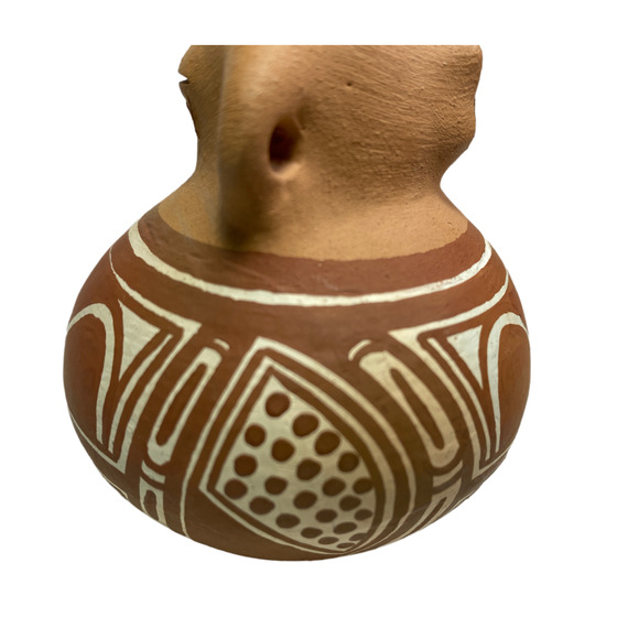 Quibor Lara Venezuela Vintage Two Face Native Terracotta Signed Pottery Decor - Picture 3 of 8